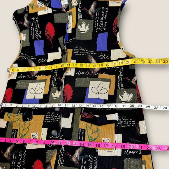 Supply & Demand Vintage Patchwork Button Up Knit Cardigan Vest Women Size L USA - Picture 11 of 13